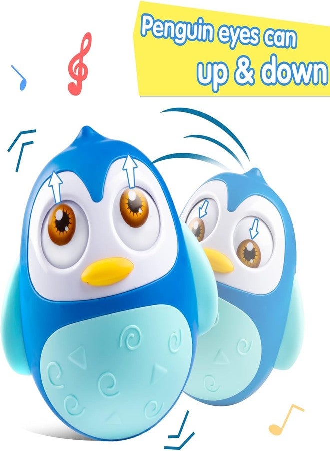 KRIMION® Roly Poly Baby Toys 6 to 12 Months Developmental, Tummy Time Wobbler Toy for Baby, Penguin Tumbler Wobbler Toys for Infant Boy Girl Gifts (Blue) - Image 5
